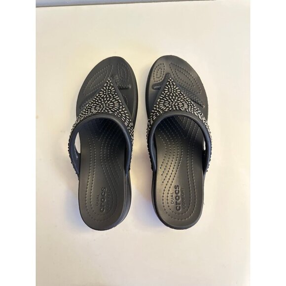 Crocs Monterey Diamnante Wedge Flipop Platform Sandal Size 10 - Picture 6 of 9